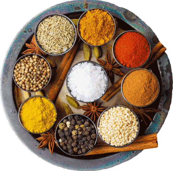 Spices in Round Plate